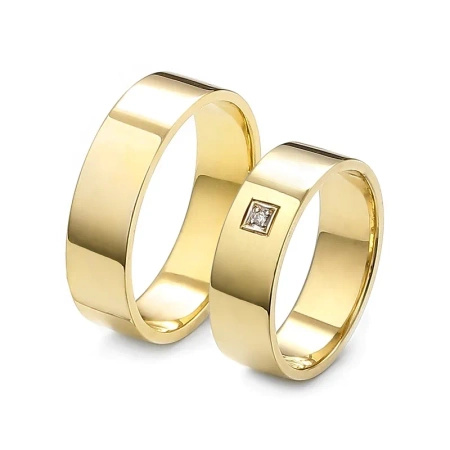 Obrączki ślubne z brylantem 0,01 ct