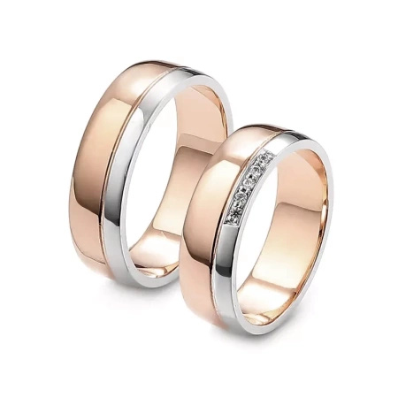 Obrączki ślubne z brylantami 0,05 ct