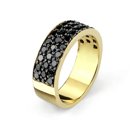 Pierścionek z czarnymi brylantami 1,41 ct