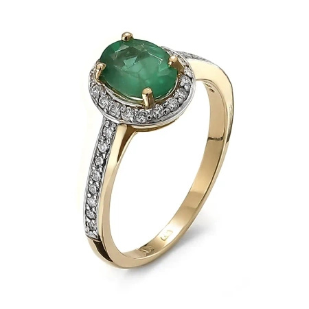 Pierścionek z szmaragdem i brylantami