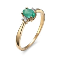 Pierścionek z szmaragdem i brylantami