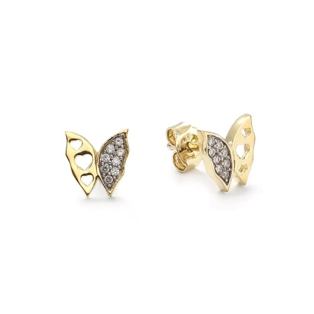 Kolczyki z cyrkoniami - motyl
