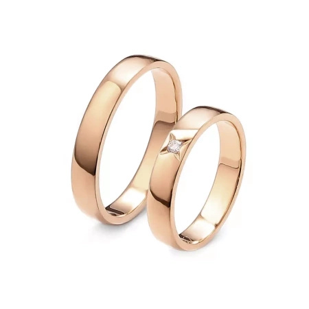 Obrączki ślubne z brylantem 0,03 ct
