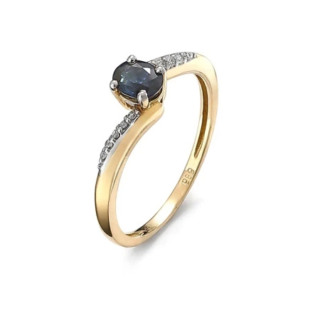 Pierścionek z szafirem i brylantami