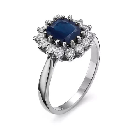 Pierścionek z szafirem i brylantami