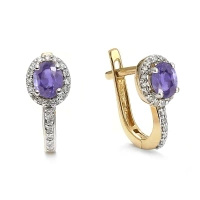 Kolczyki z tanzanitem i brylantami