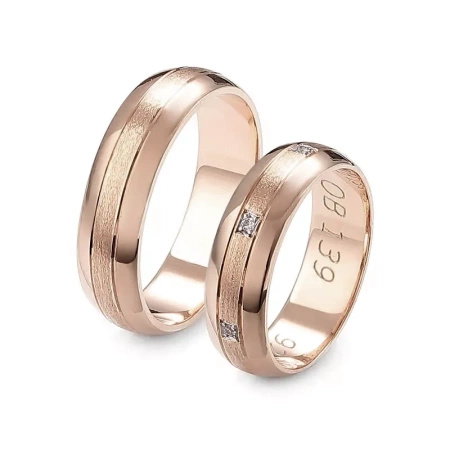 Obrączki ślubne z brylantami 0,03 ct