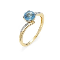 Pierścionek z topazem i brylantami