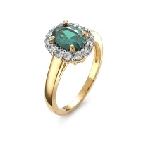 Pierścionek z szmaragdem i brylantami