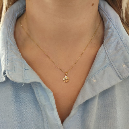 Zawieszka złota - drzewko szczęścia