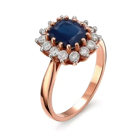 Pierścionek z szafirem i brylantami