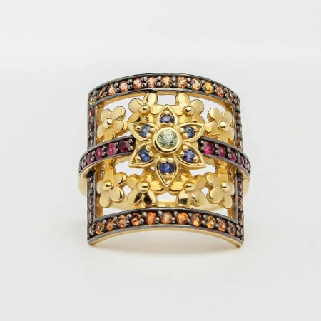 Pierścionek z szafirami mix