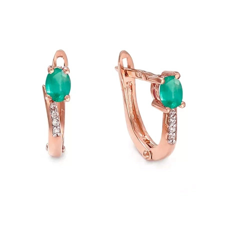 Kolczyki z szmaragdem i brylantami