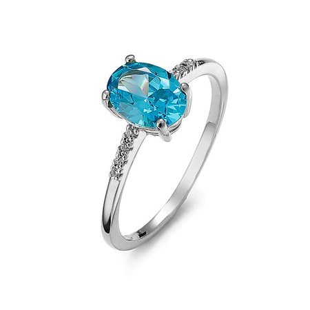 Pierścionek z topazem i brylantami