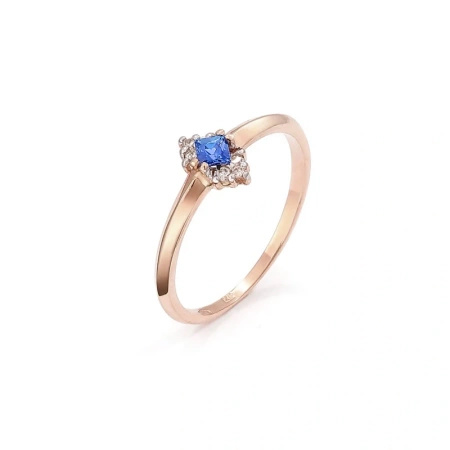 Pierścionek z szafirem i brylantami