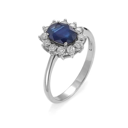 Pierścionek z szafirem i brylantami