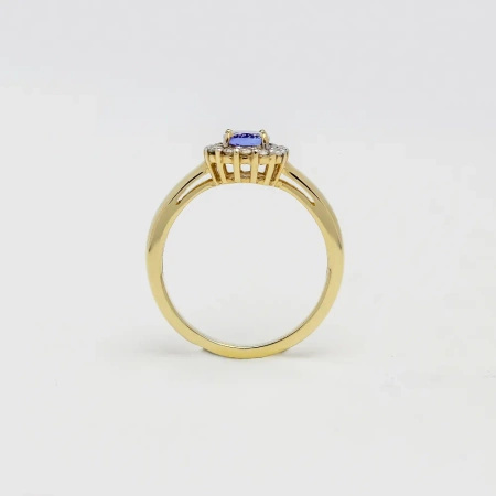 Pierścionek z tanzanitem i brylantami