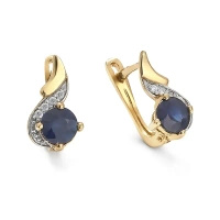 Kolczyki z szafirem i brylantami