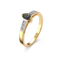 Pierścionek z szafirem i brylantami