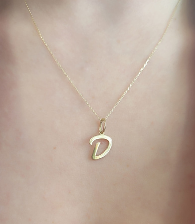 Zawieszka złota - literka D