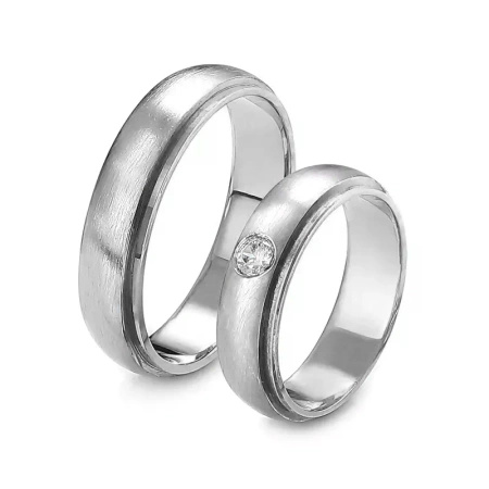 Obrączki ślubne z brylantem 0,03 ct