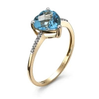 Pierścionek z topazem i brylantami