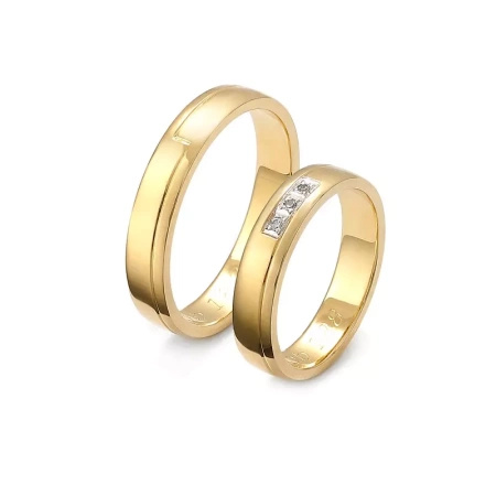 Obrączki ślubne z brylantami 0,03 ct