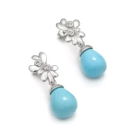 Kolczyki z z turkusem i brylantami