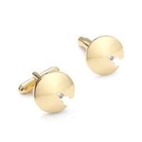 Złote spinki do mankietów z brylantami