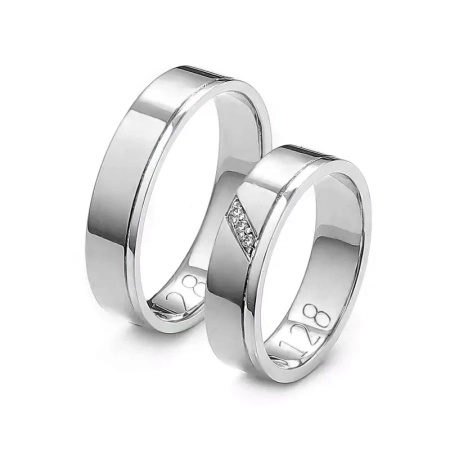 Obrączki ślubne z brylantami 0,03 ct