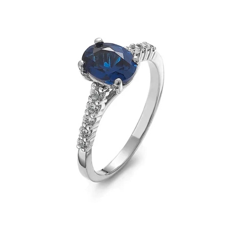 Pierścionek z szafirem i brylantami