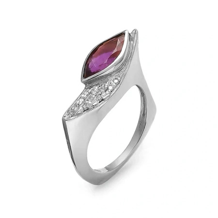 Pierścionek z ametystem i brylantami