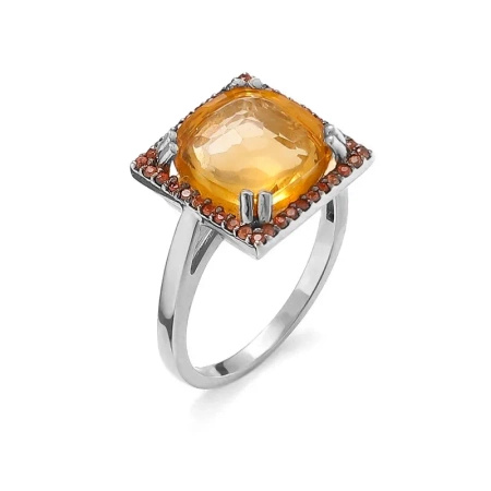 Pierścionek z cytrynem i szafirami