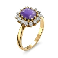 Pierścionek z tanzanitem i brylantami