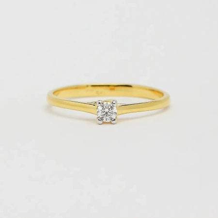 Pierścionek z brylantem 0,10 ct