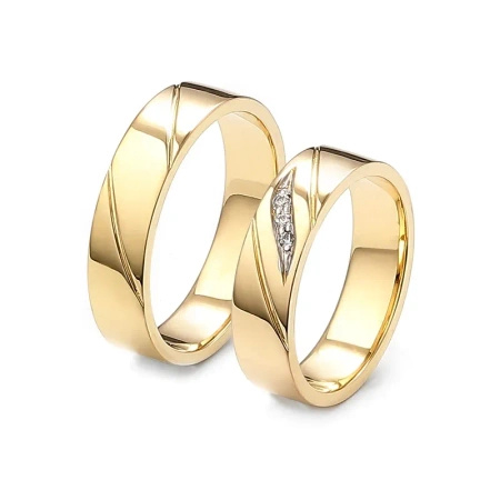 Obrączki ślubne z brylantami 0,03 ct