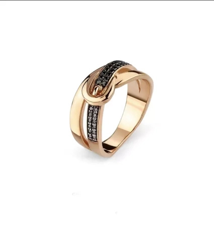 Pierścionek z czarnymi brylantami 0,18 ct