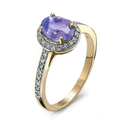 Pierścionek z tanzanitem i brylantami