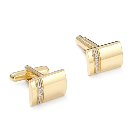 Złote spinki do mankietów z brylantami