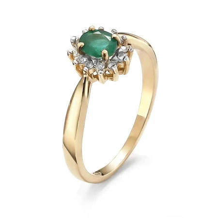 Pierścionek z szmaragdem i brylantami