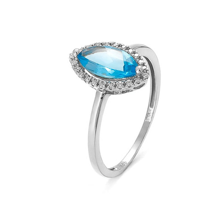 Pierścionek z topazem i brylantami