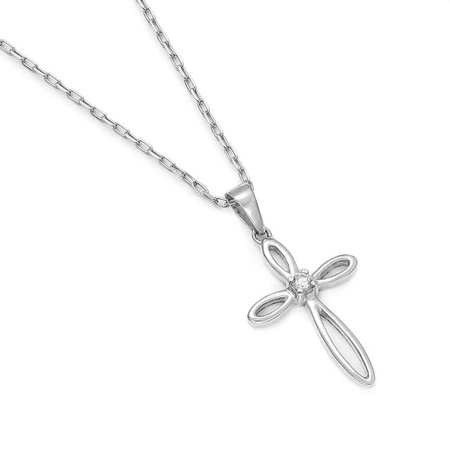 Zawieszka z brylantem - krzyżyk