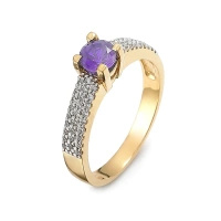 Pierścionek z tanzanitem i brylantami