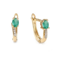 Kolczyki z szmaragdem i brylantami