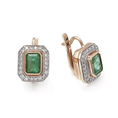 Kolczyki z szmaragdem i brylantami