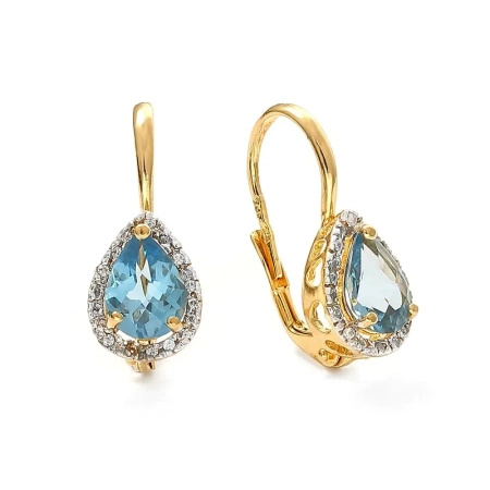 Kolczyki z topazem i brylantami