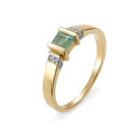 Pierścionek z szmaragdem i brylantami