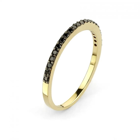 Pierścionek z czarnymi brylantami 0,18 ct