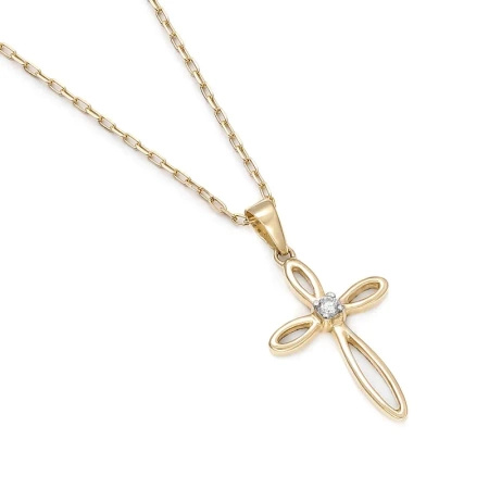 Zawieszka z brylantem - krzyżyk