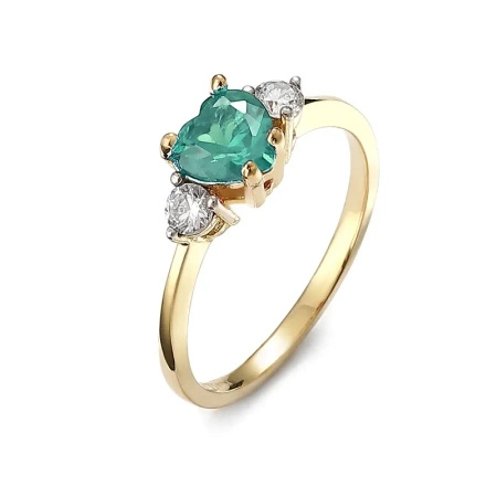 Pierścionek z szmaragdem i brylantami